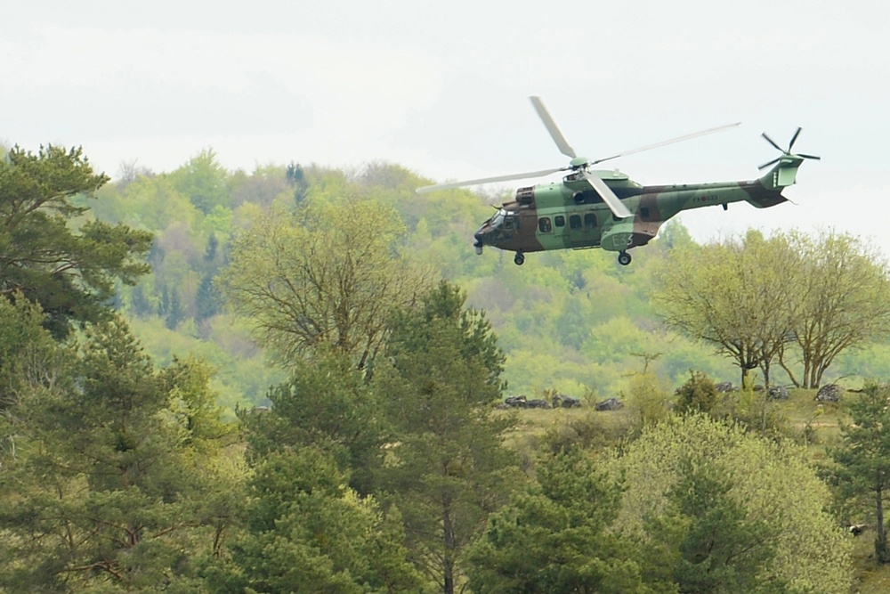 Albanian Cougar flies overwatch at Hohenfels