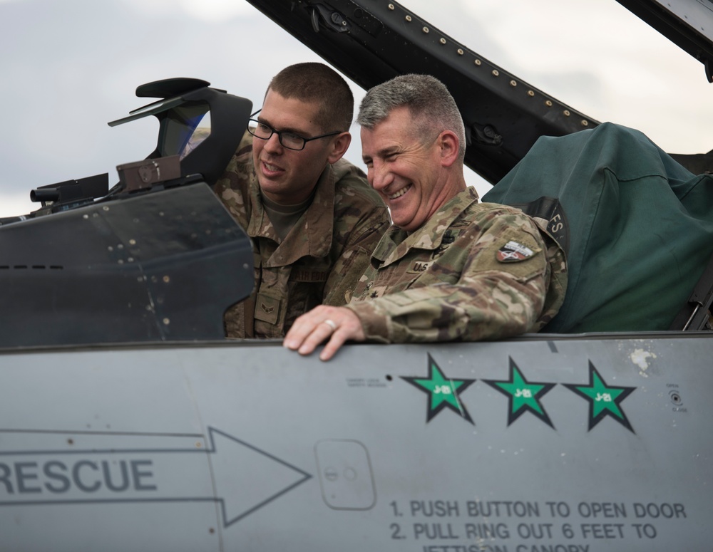 Gen. Nicholson visits Bagram, meets with 555th EFS