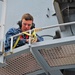 U.S. 7th Fleet flagship USS Blue Ridge (LCC 19) Sailors conduct maintenance