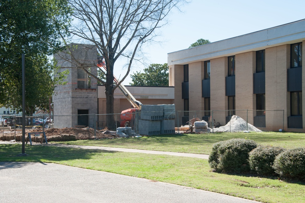 Ongoing construction on Eaker Center