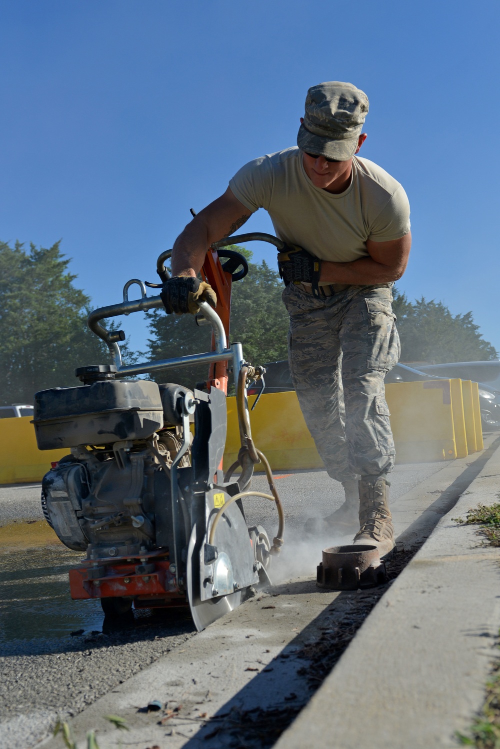 20th CES repairs water line