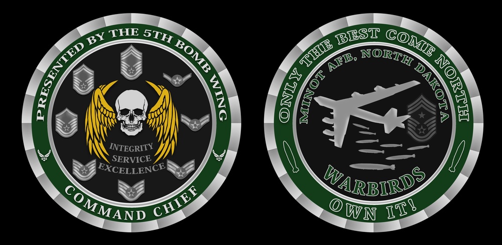 5th Bomb Wing Command Chief Coin Design