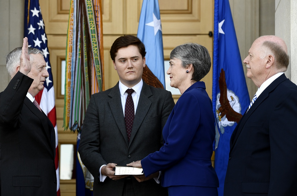 Dr. Heather Wilson takes the oath of office as the 24th Secretary of the Air Force