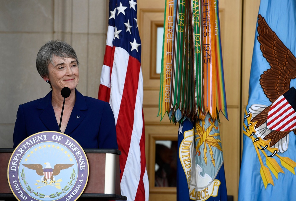 Dr. Heather Wilson takes the oath of office as the 24th Secretary of the Air Force