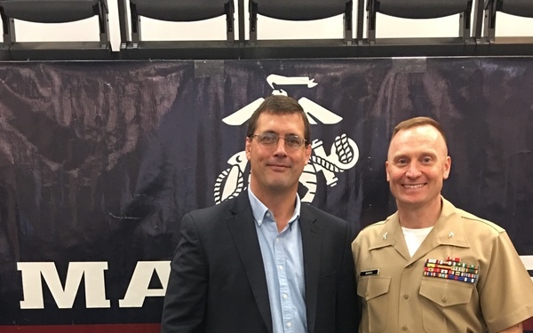 Marine leader speaks about values Marines, wrestlers share at NWCA leadership academy