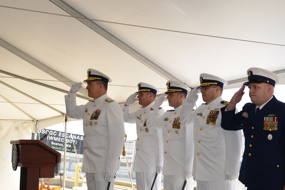 Coast Guard Cutter Escanaba holds change of command in Boston