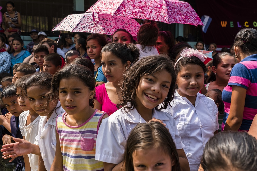 JTF-Bravo hikes over 5000 pounds of food and supplies to San Jerónimo, Comayagua, Honduras.