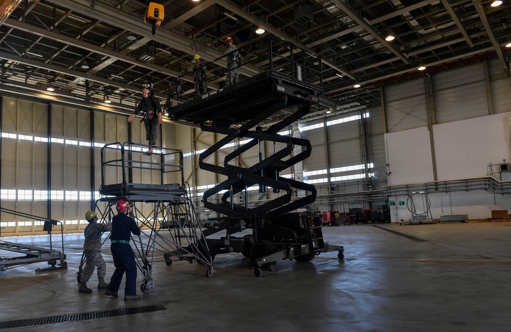AMC's Ramstein Airmen train for OSHA's Fall Safety Week