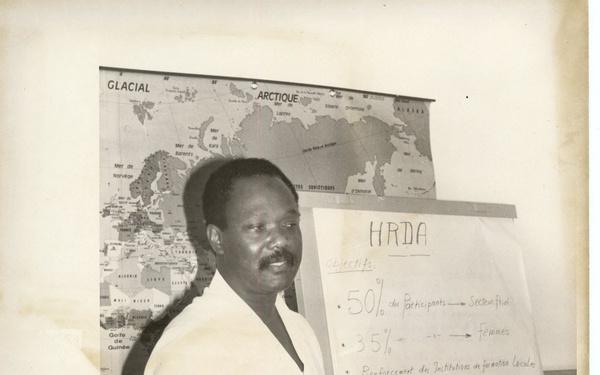 Moustapha Diallo w/ women entrepreneurs to discuss HRDA 1989