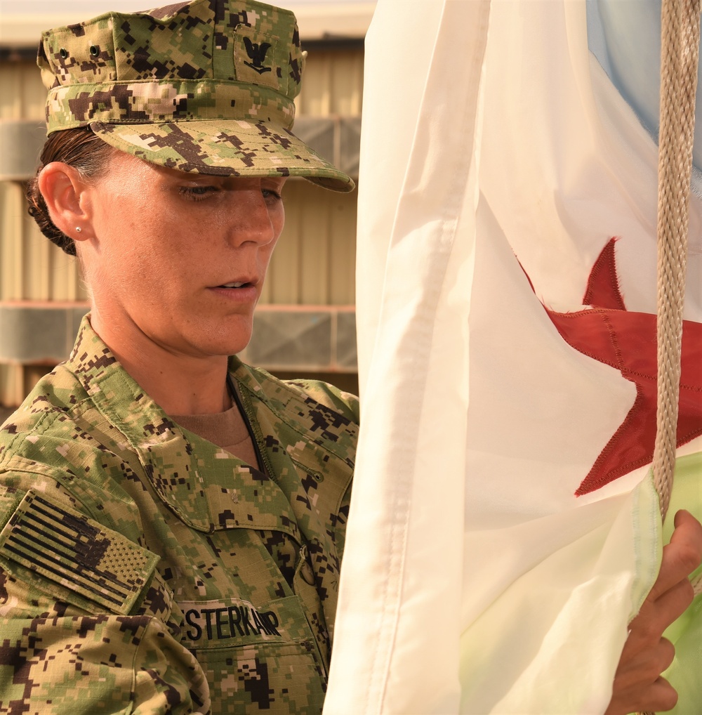 Inaugural flag ceremony symbolizes progression of Camp, CJTF-HOA