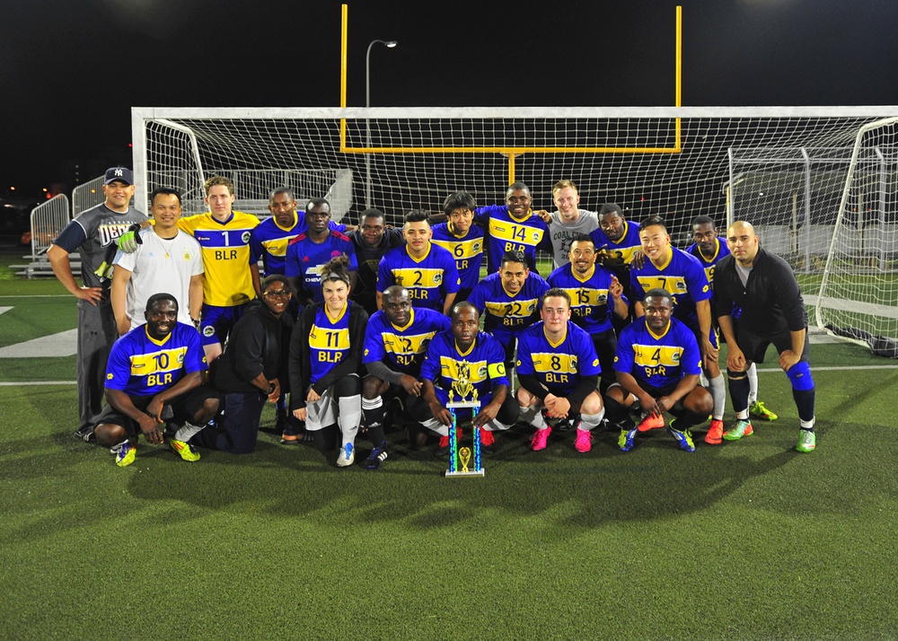 U.S. 7th Fleet flagship USS Blue Ridge (LCC 19) Beats USS Benfold (DDG-65) for MWR's Soccer Championship