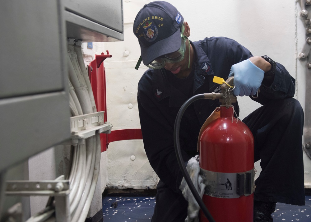 USS Lake Erie (CG 70) CO2 bottle check