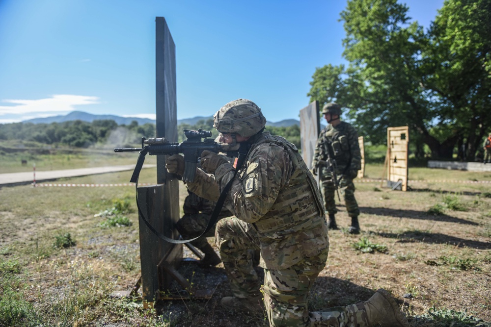 Reaction to target and team movement with Greek Army Bayonet Minotaur