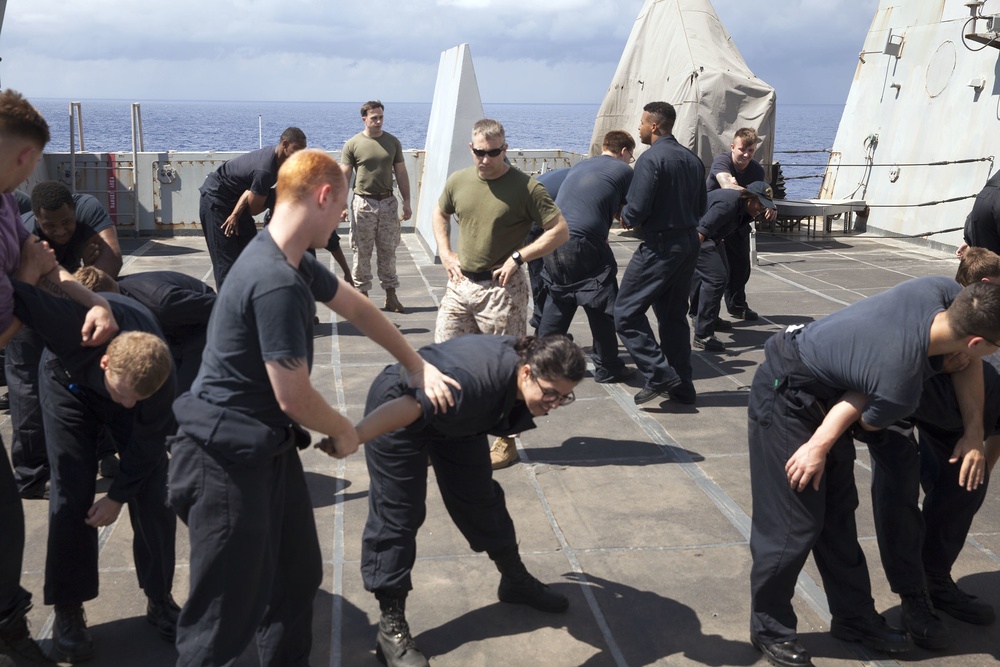 LPD 19 conducts master at arms training