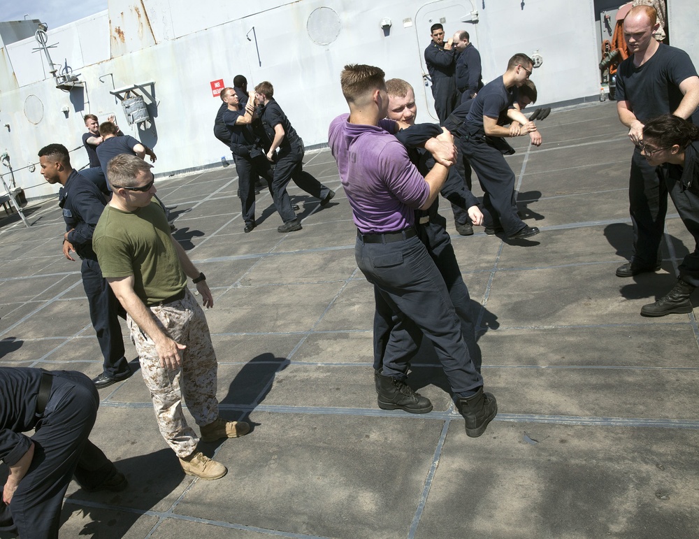 LPD 19 conducts master at arms training