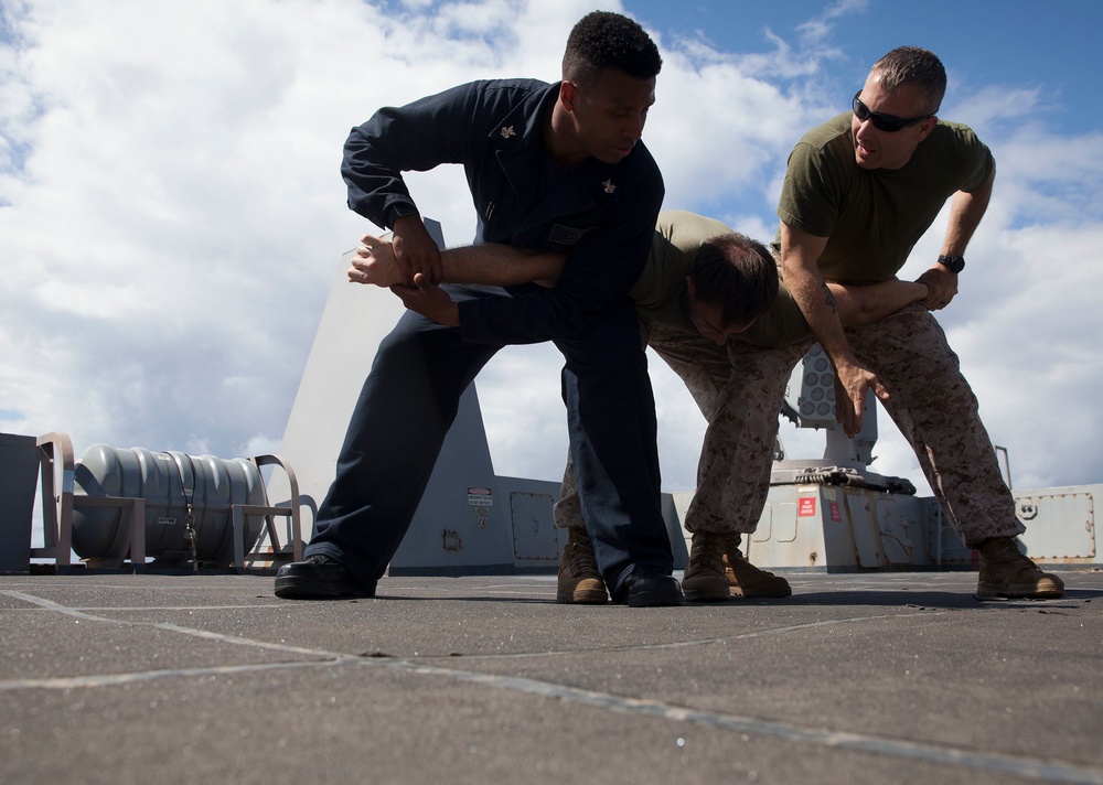 LPD 19 conducts master at arms training