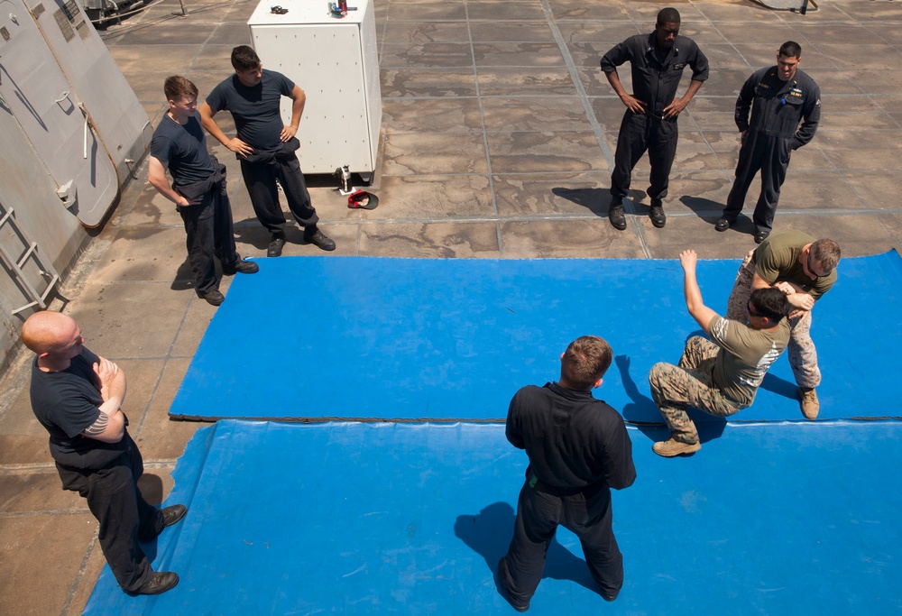 LPD 19 conducts master at arms training
