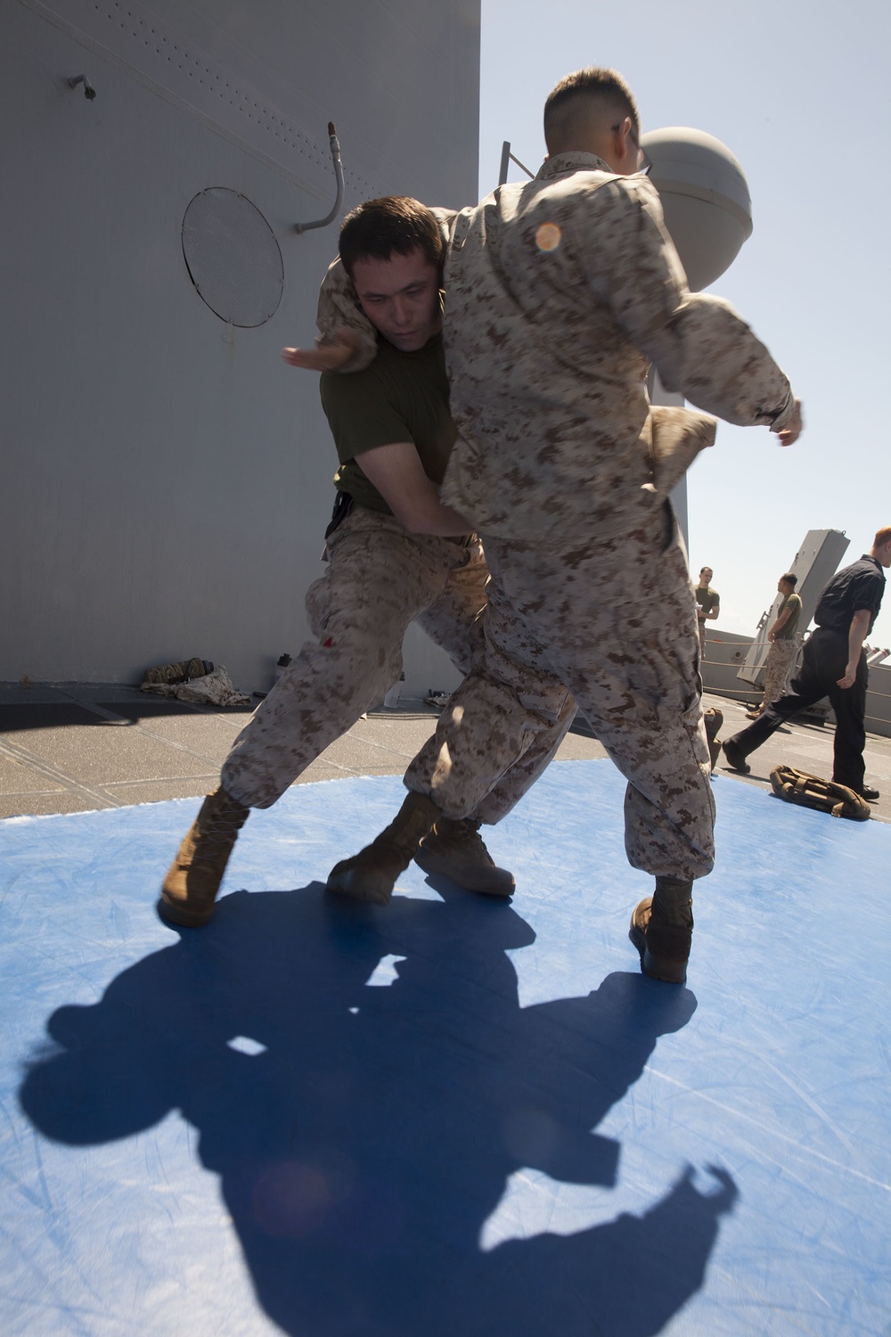 Combat Cargo Marine tests out for MCMAP gray belt