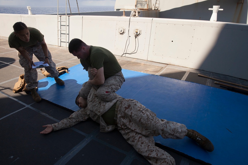 Combat Cargo Marine tests out for MCMAP gray belt