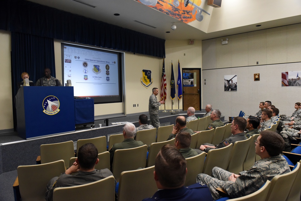 193rd commander addresses wing at town hall meeting