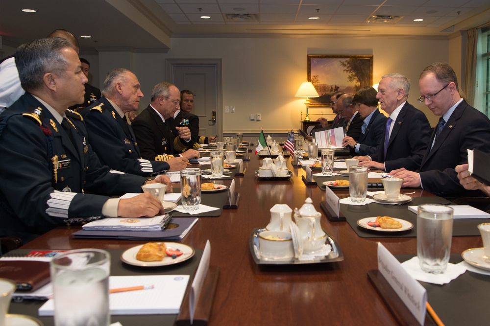 SD Mattis meets with Mexico's Secretary of Defense and Secretary of Navy
