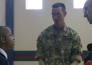3rd ID band performs at community school