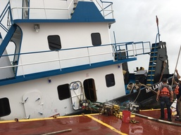 Coast Guard responds to towing vessel aground near Cameron, Louisiana