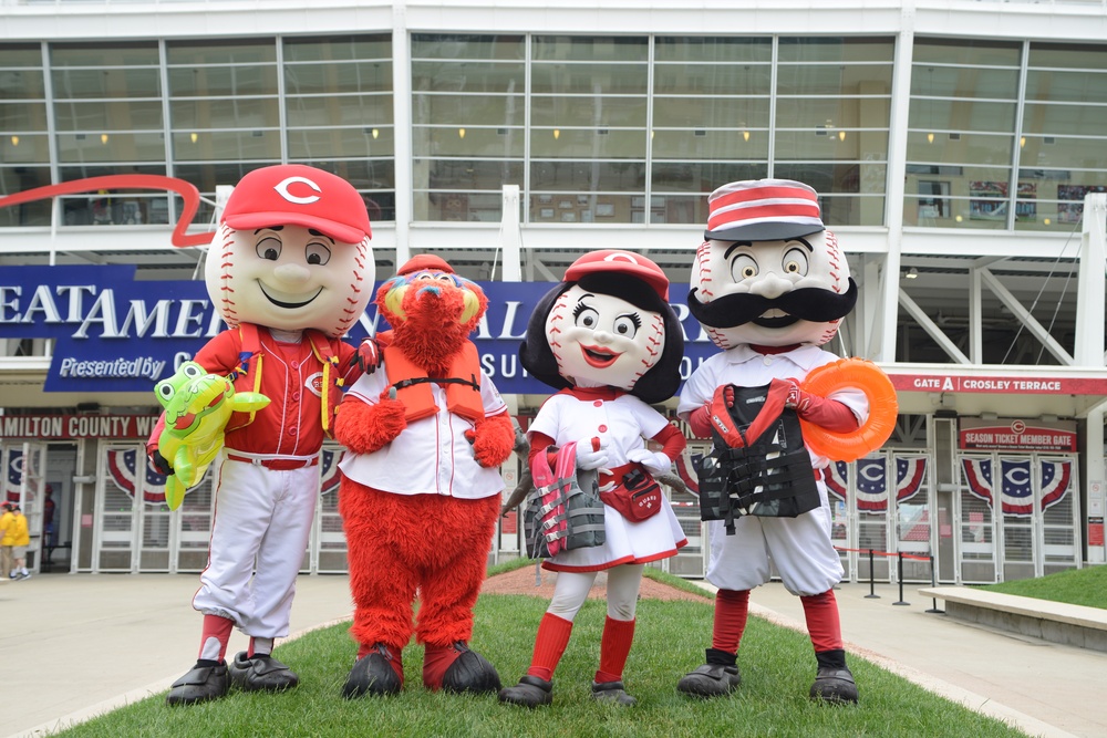Cincinnati Reds mascots support National Safe Boating Week
