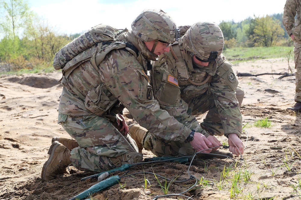 Battle Group Poland combat engineers start their day off with a bang