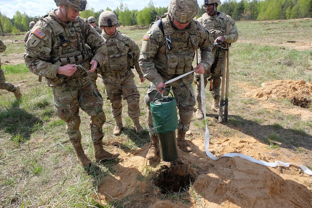 Battle Group Poland combat engineers start their day off with a bang