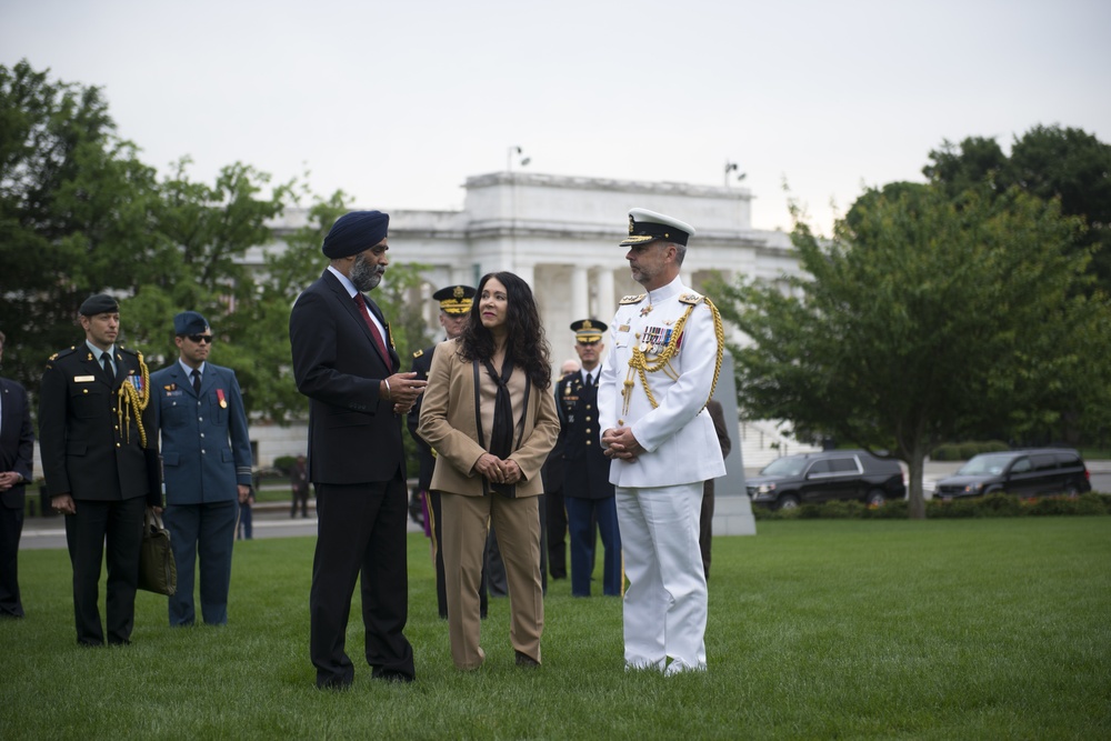 Canadian Minister of Defence, Harjit Sajjan, Lays a Wreath at the Tomb of the Unknown Soldier