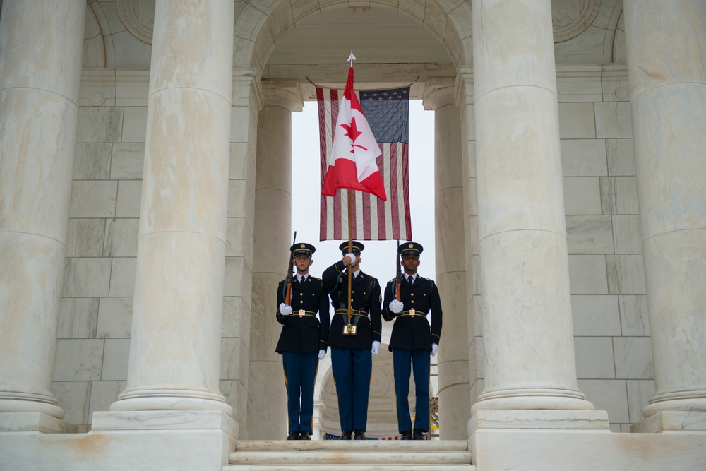 Canadian Minister of Defence, Harjit Sajjan, Lays a Wreath at the Tomb of the Unknown Soldier