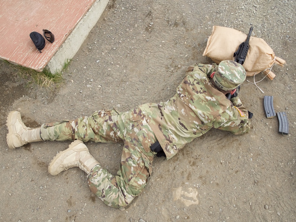 Alaska Army National Guardsmen train in marksmanship fundamentals