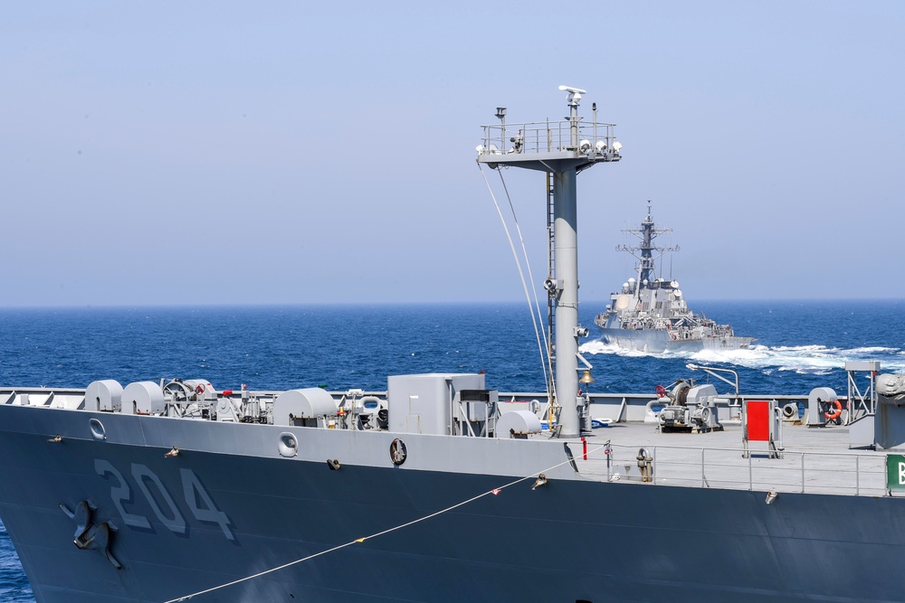 USS Stethem Conducts a Replenishment-at-Sea