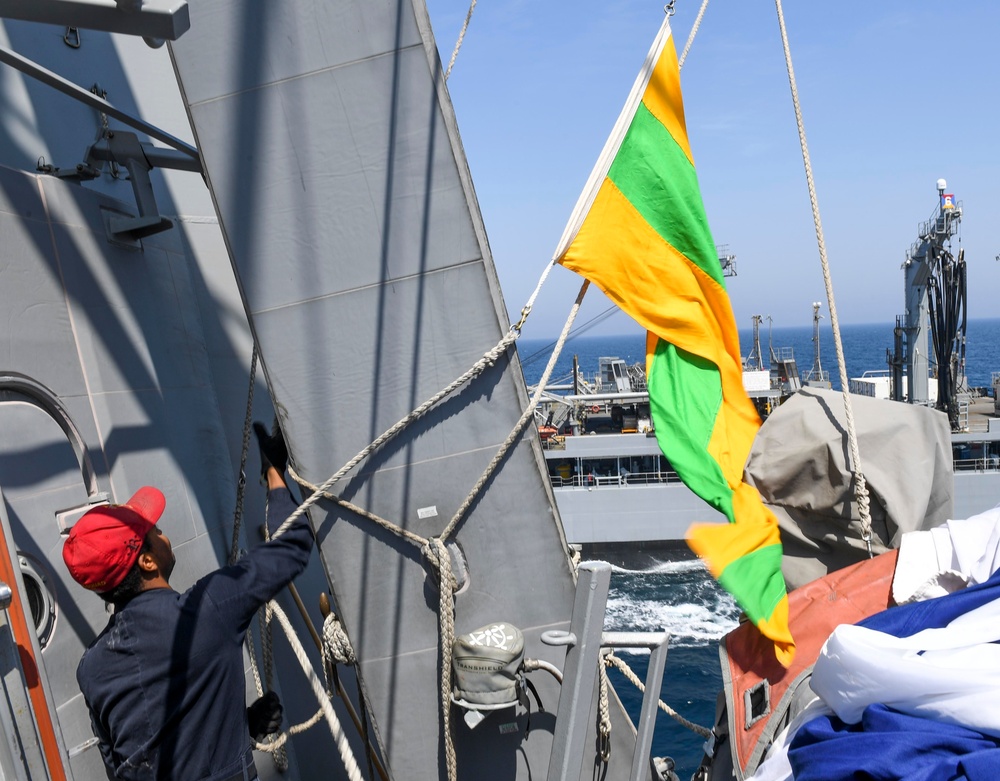 USS Wayne E. Meyer Conducts a Replenishment-at-Sea