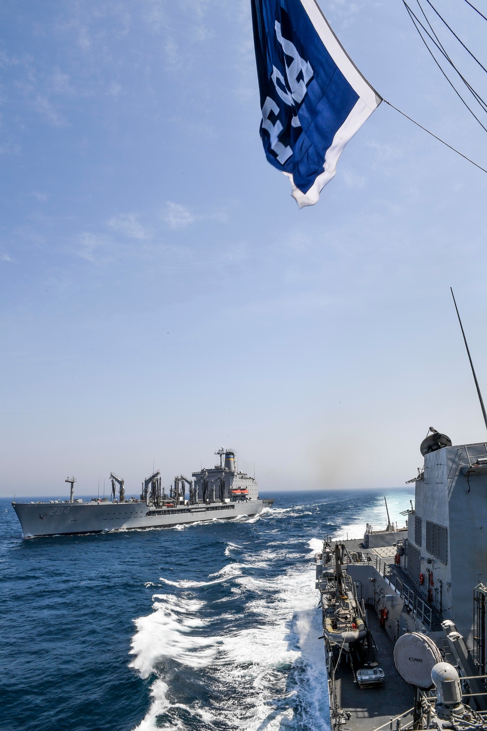 USS Wayne E. Meyer Conducts a Replenishment-at-Sea