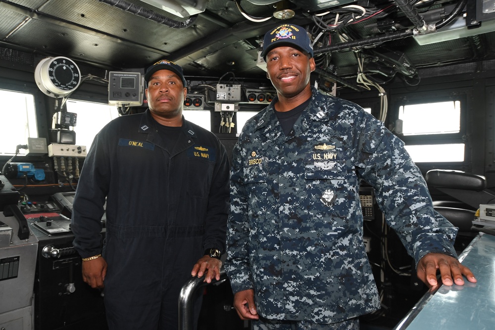 USS Whirlwind CO and XO pose for a photo