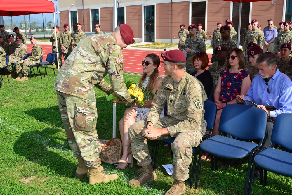 Change of Command Ceremony, Charlie Company, 54th Brigade Engineer Battalion, 173rd Airborne Brigade