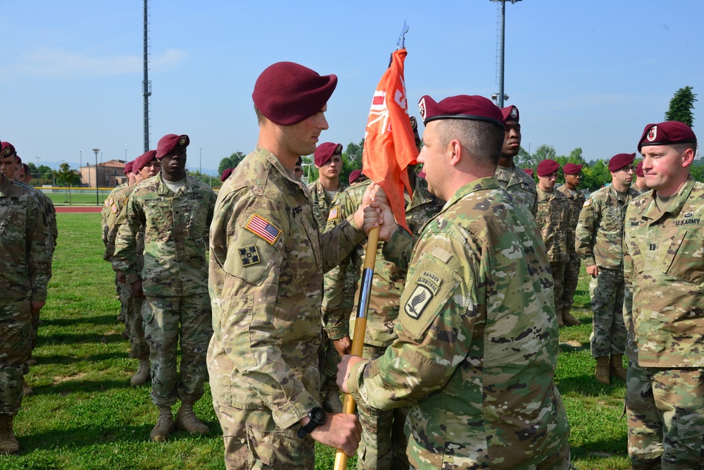 Change of Command Ceremony, Charlie Company, 54th Brigade Engineer Battalion, 173rd Airborne Brigade