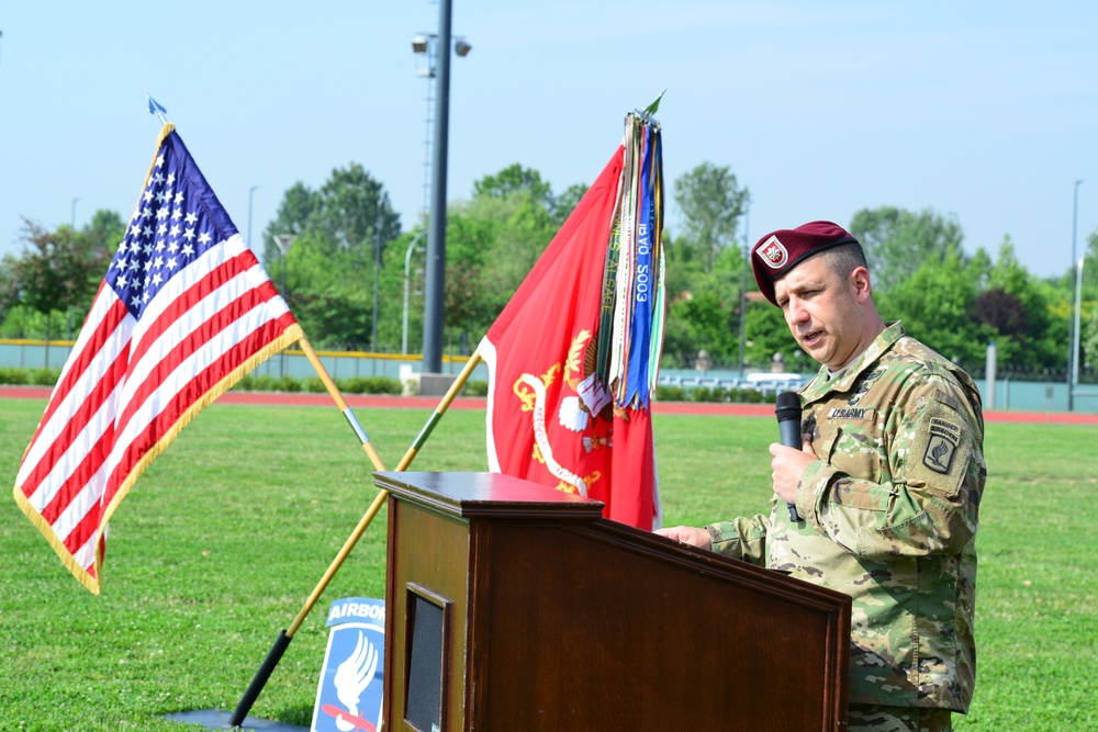 Change of Command Ceremony, Charlie Company, 54th Brigade Engineer Battalion, 173rd Airborne Brigade