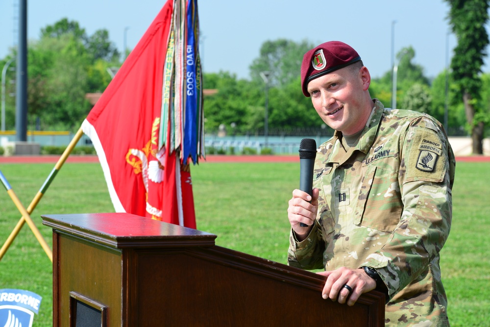 Change of Command Ceremony, Charlie Company, 54th Brigade Engineer Battalion, 173rd Airborne Brigade