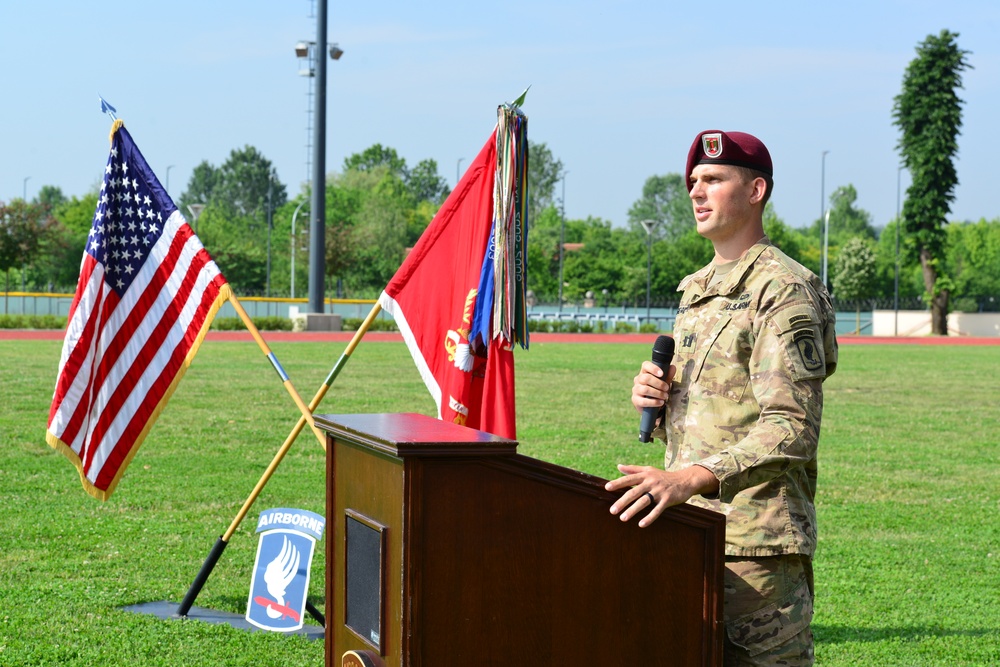 Change of Command Ceremony, Charlie Company, 54th Brigade Engineer Battalion, 173rd Airborne Brigade