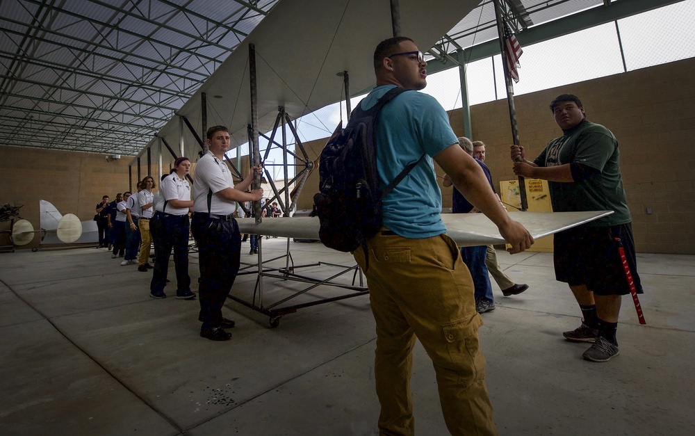 Restoring History: Wright Flyer arrives at Rancho High School