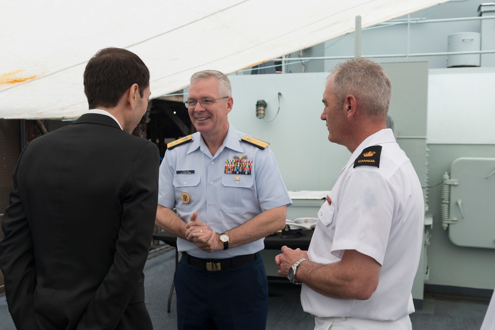 Rear Adm. Steven D. Poulin visits Canadian Naval ship during Fleet Week NYC 2017