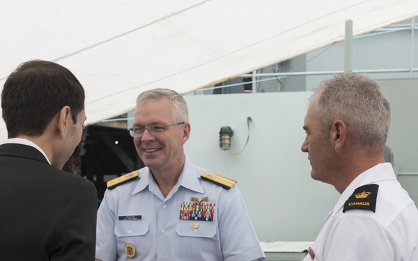 Rear Adm. Steven D. Poulin visits Canadian Naval ship during Fleet Week NYC 2017