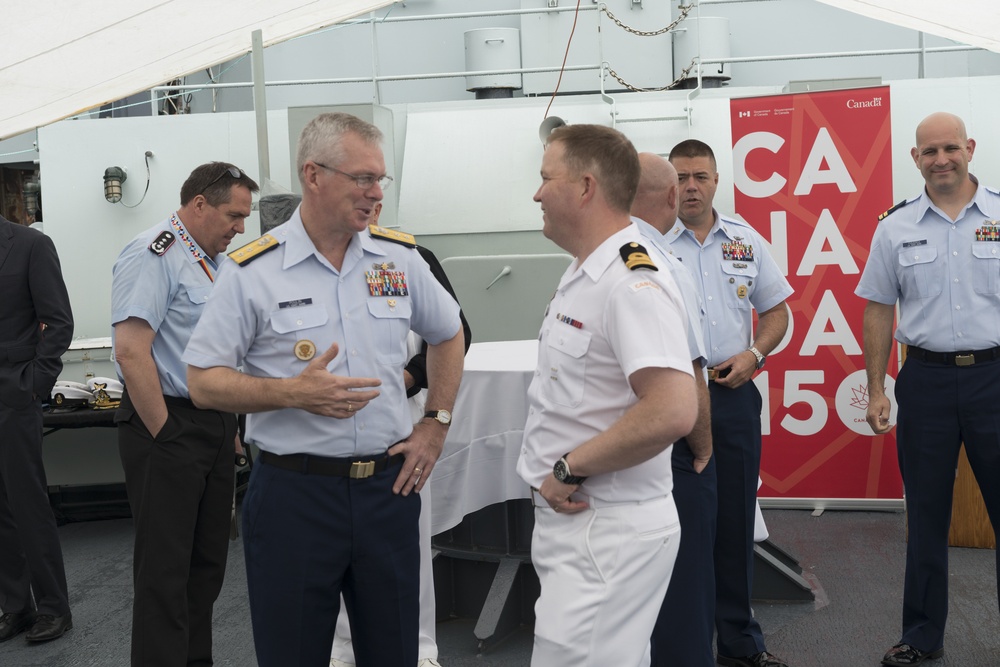 Rear Adm. Steven D. Poulin visits Canadian Naval Ship during Fleet Week 2017