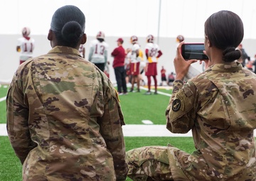 Old Guard Soldiers met Washington Redskins players