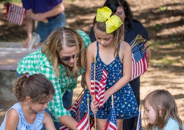 Memorial Day flag placing