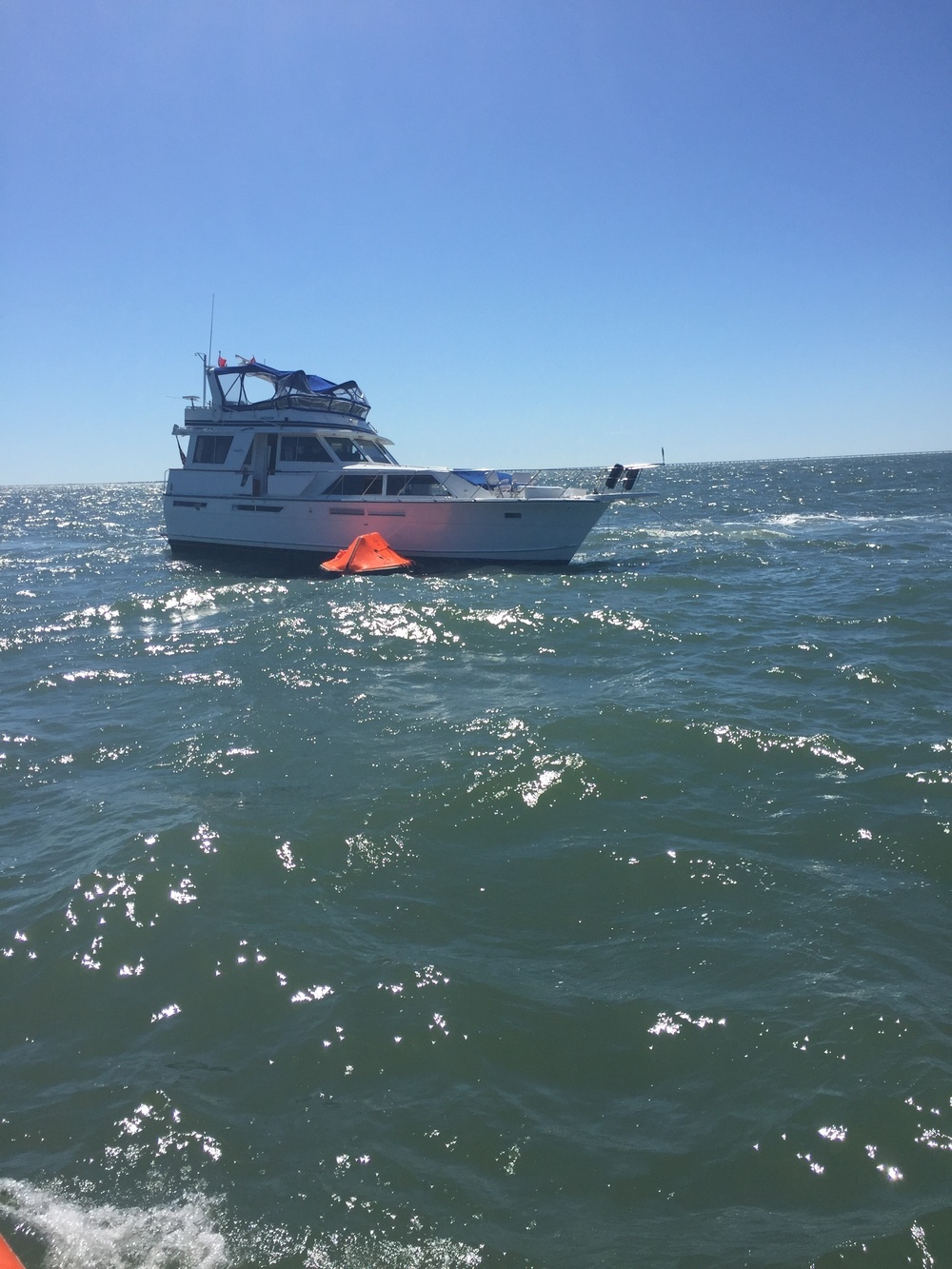 Coast Guard hoists boaters from yacht fire Friday near Fisherman's Island, VA