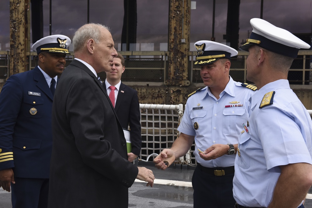 DHS Secretary visits Coast Guard Cutter Hamilton